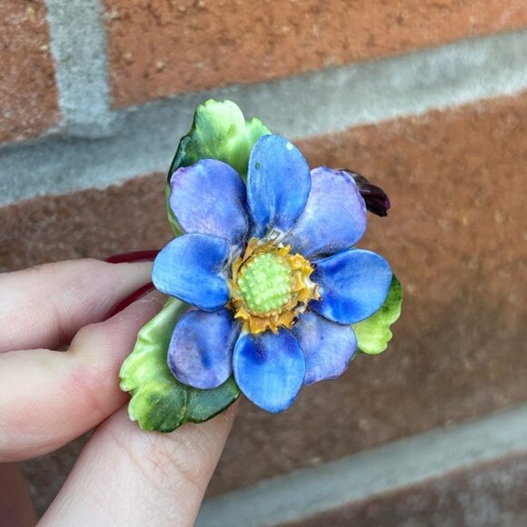 Vintage Cara China Staffordshire Made in England Flower Brooch - Picture 8 of 8